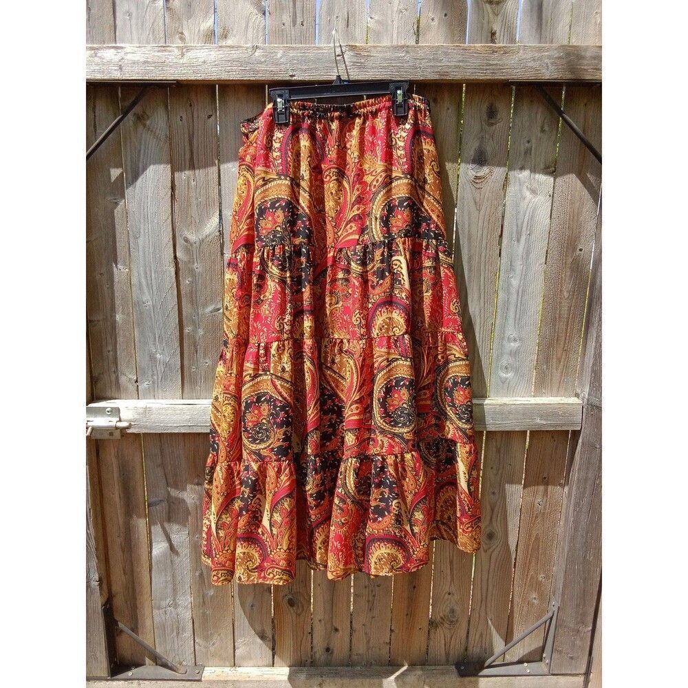 Maxi Skirt Coldwater Creek Medium Paisley Floral Print